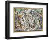 Map of the celestial Southern Hemisphere, 1660-1661-Andreas Cellarius-Framed Giclee Print