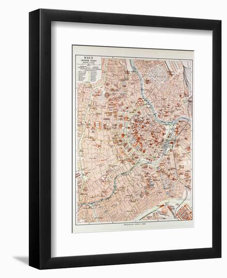 Map of the Centre of Vienna Austria 1899-null-Framed Giclee Print