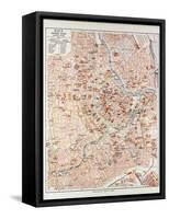 Map of the Centre of Vienna Austria 1899-null-Framed Stretched Canvas