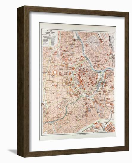 Map of the Centre of Vienna Austria 1899-null-Framed Giclee Print