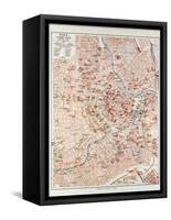 Map of the Centre of Vienna Austria 1899-null-Framed Stretched Canvas