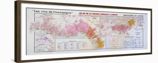 Map of the Champagne Region: Montagne De Reims and Eperon De Bouzy-null-Framed Giclee Print