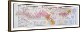 Map of the Champagne Region: Montagne De Reims and Eperon De Bouzy-null-Framed Giclee Print