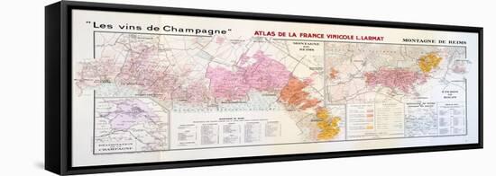 Map of the Champagne Region: Montagne De Reims-null-Framed Stretched Canvas