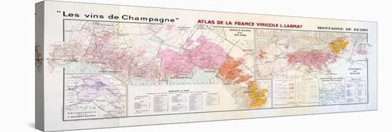 Map of the Champagne Region: Montagne De Reims-null-Stretched Canvas