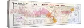 Map of the Champagne Region: Montagne De Reims-null-Stretched Canvas