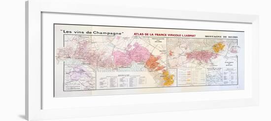 Map of the Champagne Region: Montagne De Reims-null-Framed Giclee Print