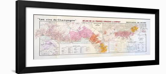 Map of the Champagne Region: Montagne De Reims-null-Framed Giclee Print