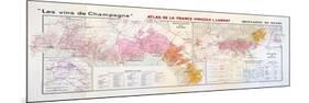Map of the Champagne Region: Montagne De Reims-null-Mounted Giclee Print
