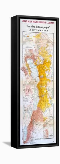 Map of the Champagne Region: the Côte Des Blancs-null-Framed Stretched Canvas