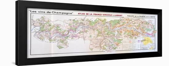 Map of the Champagne Region: Valley of the Marne and L'Aisne-null-Framed Giclee Print