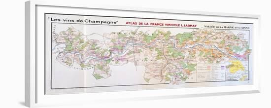 Map of the Champagne Region: Valley of the Marne and L'Aisne-null-Framed Giclee Print