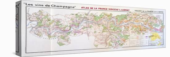 Map of the Champagne Region: Valley of the Marne and L'Aisne-null-Stretched Canvas