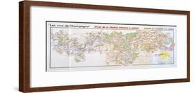 Map of the Champagne Region: Valley of the Marne and L'Aisne-null-Framed Giclee Print