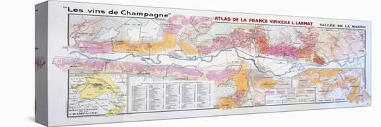 Map of the Champagne Region: Valley of the Marne-null-Stretched Canvas