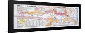 Map of the Champagne Region: Valley of the Marne-null-Framed Giclee Print