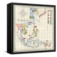Map of the China Seas, Philippines, and European Colonies in the Region, c.1898-null-Framed Stretched Canvas