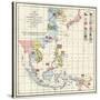 Map of the China Seas, Philippines, and European Colonies in the Region, c.1898-null-Stretched Canvas