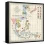 Map of the China Seas, Philippines, and European Colonies in the Region, c.1898-null-Framed Stretched Canvas