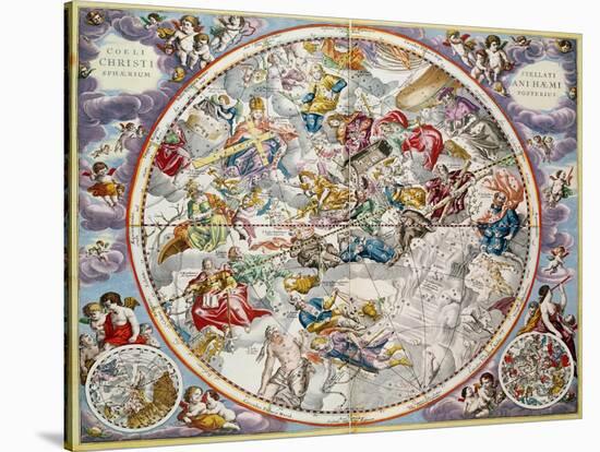 Map of the Christian Constellations as Depicted by Julius Schiller, from the Celestial Atlas-Andreas Cellarius-Stretched Canvas