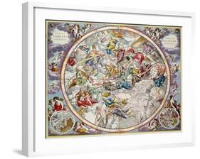 Map of the Christian Constellations as Depicted by Julius Schiller, from the Celestial Atlas-Andreas Cellarius-Framed Giclee Print