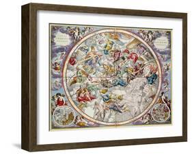 Map of the Christian Constellations as Depicted by Julius Schiller, from the Celestial Atlas-Andreas Cellarius-Framed Giclee Print