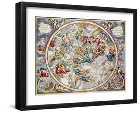Map of the Christian Constellations as Depicted by Julius Schiller, from the Celestial Atlas-Andreas Cellarius-Framed Giclee Print