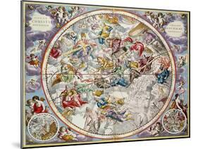 Map of the Christian Constellations as Depicted by Julius Schiller, from the Celestial Atlas-Andreas Cellarius-Mounted Giclee Print