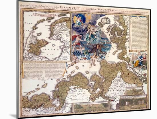 Map of the Christmas Flood of 1717, 1720-Johann Baptista Homann-Mounted Giclee Print