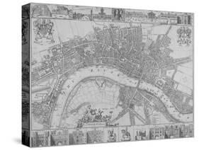 Map of the Cities of London and Westminster and Southwark, 1690-null-Stretched Canvas