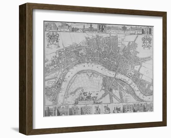 Map of the Cities of London and Westminster and Southwark, 1690-null-Framed Giclee Print