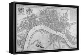 Map of the Cities of London and Westminster, Southwark and the Suburbs, 1680-Wenceslaus Hollar-Framed Stretched Canvas