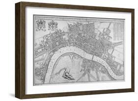 Map of the Cities of London and Westminster, Southwark and the Suburbs, 1680-Wenceslaus Hollar-Framed Giclee Print