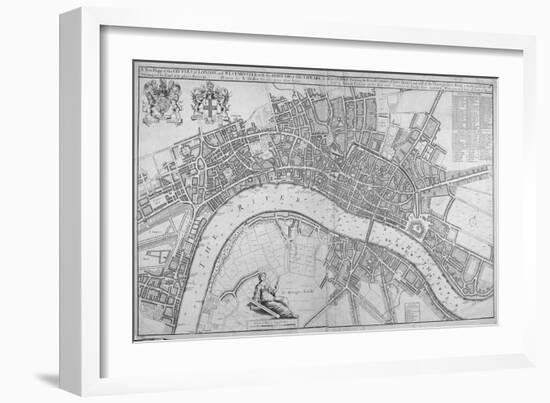 Map of the Cities of London and Westminster, Southwark and the Suburbs, 1680-Wenceslaus Hollar-Framed Giclee Print