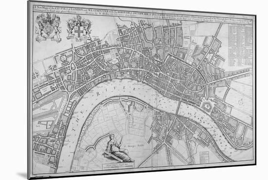 Map of the Cities of London and Westminster, Southwark and the Suburbs, 1680-Wenceslaus Hollar-Mounted Giclee Print