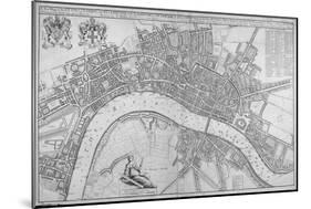 Map of the Cities of London and Westminster, Southwark and the Suburbs, 1680-Wenceslaus Hollar-Mounted Giclee Print