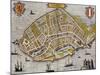 Map of the City of Dordrecht, 1582-null-Mounted Giclee Print