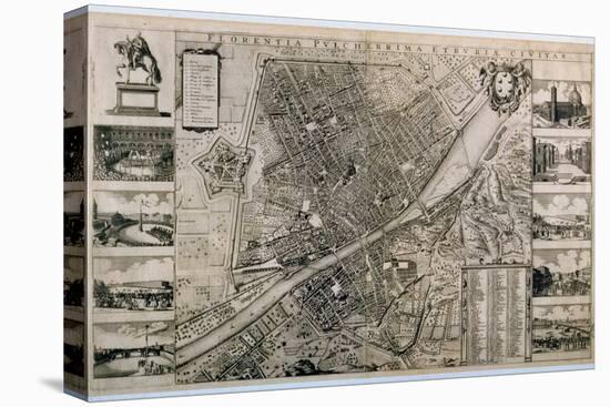 Map of the City of Florence-Wenceslaus Hollar-Stretched Canvas