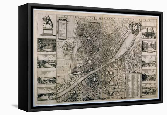 Map of the City of Florence-Wenceslaus Hollar-Framed Stretched Canvas
