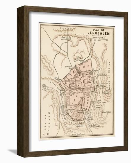 Map of the City of Jerusalem, 1870s-null-Framed Premium Giclee Print