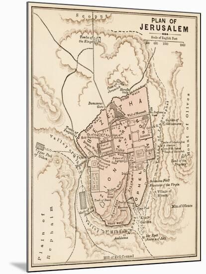 Map of the City of Jerusalem, 1870s-null-Mounted Giclee Print