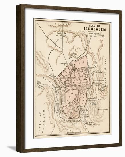 Map of the City of Jerusalem, 1870s-null-Framed Giclee Print