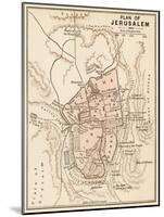 Map of the City of Jerusalem, 1870s-null-Mounted Giclee Print