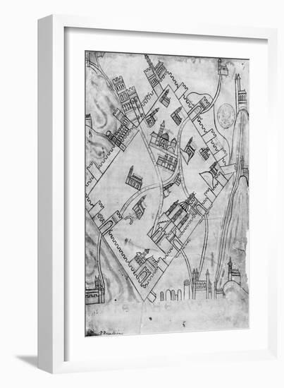 Map of the City of Jerusalem, before 1167-null-Framed Giclee Print