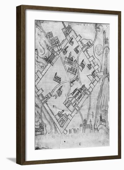 Map of the City of Jerusalem, before 1167-null-Framed Giclee Print