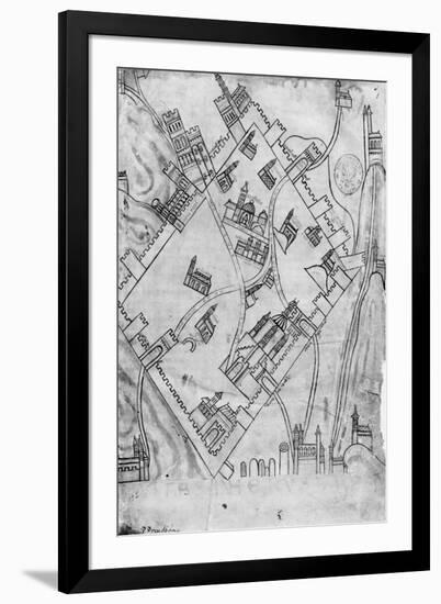 Map of the City of Jerusalem, before 1167-null-Framed Giclee Print