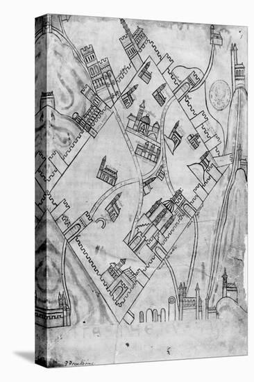 Map of the City of Jerusalem, before 1167-null-Stretched Canvas