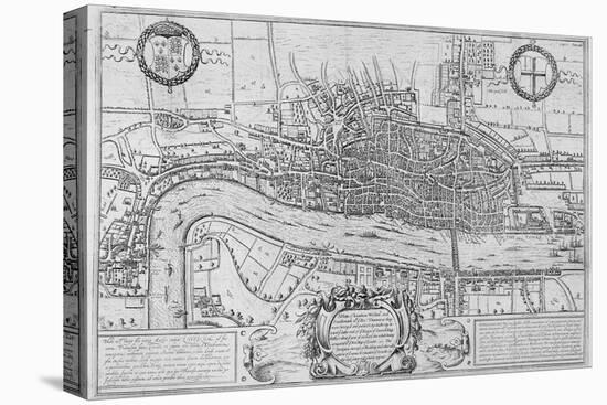 Map of the City of London and City of Westminster in C1600, 1708-null-Stretched Canvas