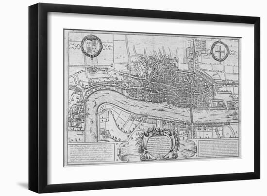 Map of the City of London and City of Westminster in C1600, 1708-null-Framed Giclee Print