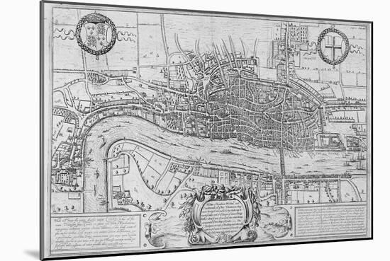 Map of the City of London and City of Westminster in C1600, 1708-null-Mounted Giclee Print